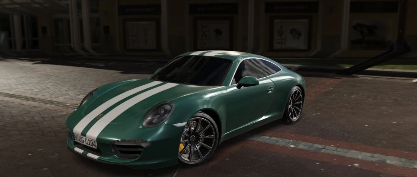 Car-wrap concept in an architectural courtyard